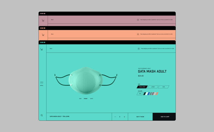 GATA e-commerce design with illustrations