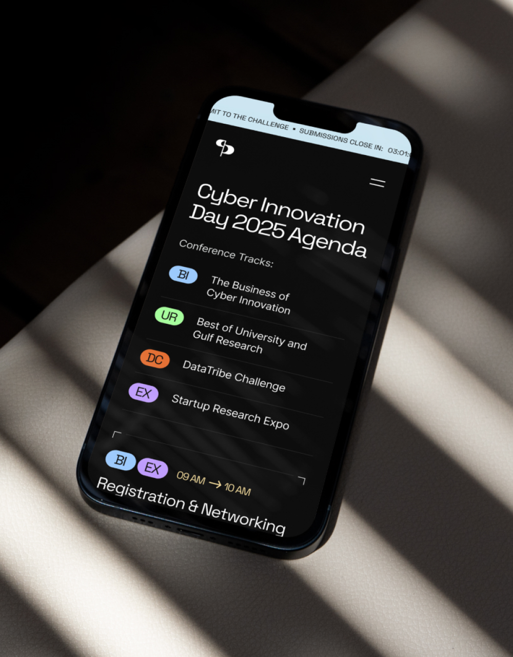 Website design example showing MadeGood mobile site on a smartphone